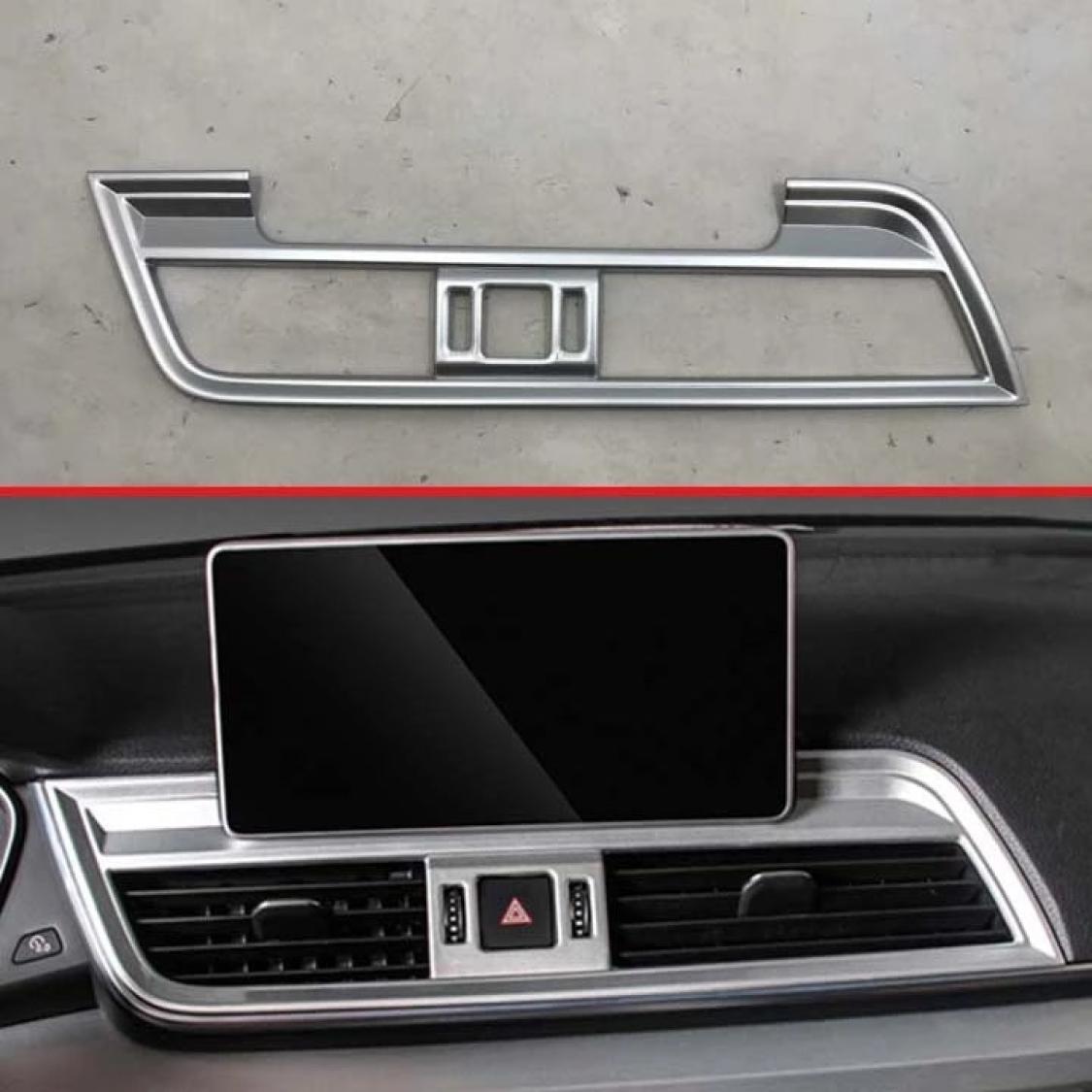 Cadre de couverture de finition de tableau de bord de navigation de ventilation chrome argent mat adapté pour Audi Q5 SQ5 FY à partir de BJ.2108