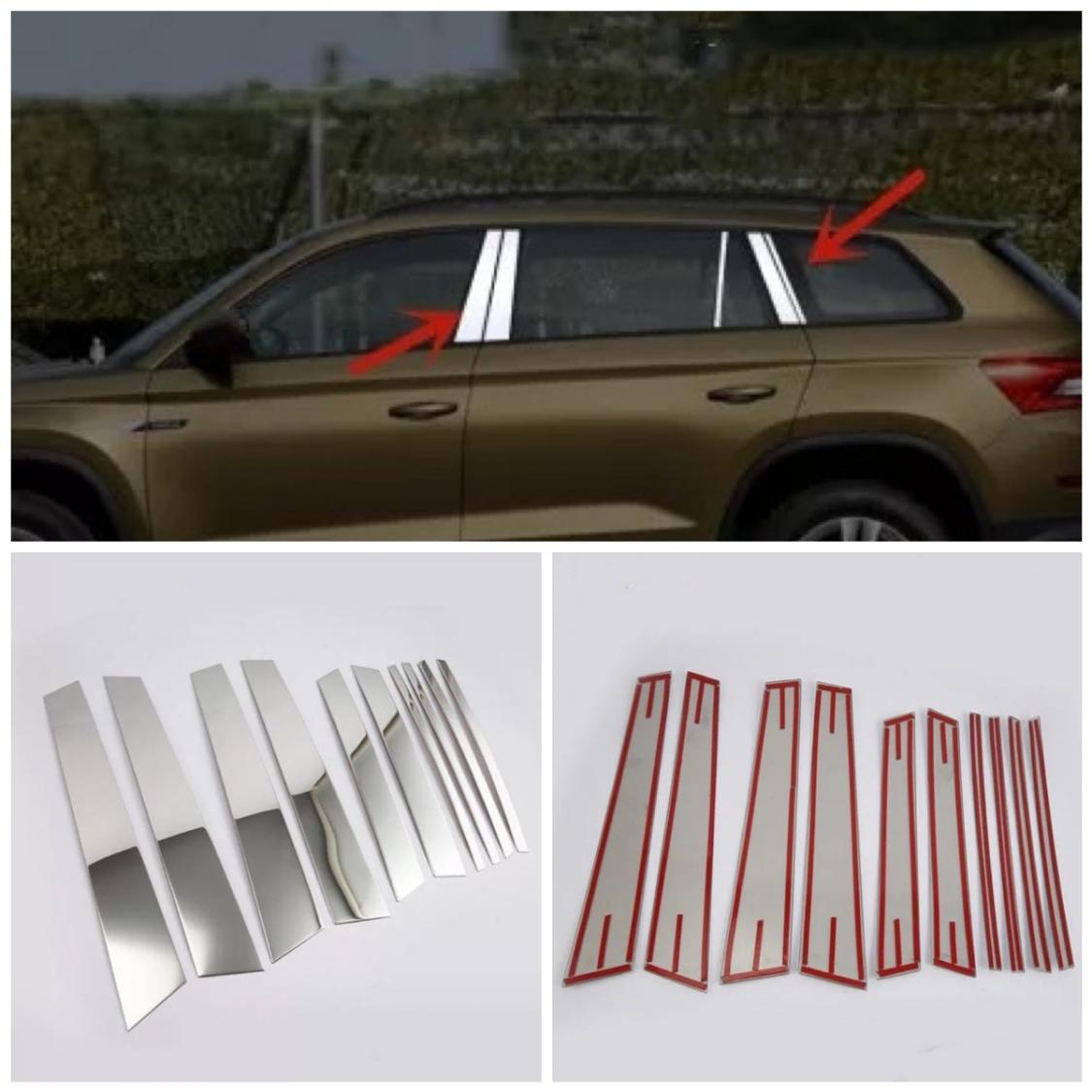 Edelstahl Abdeckung Rahmen Chrome Leisten A B C Säule Geeignet Für Skoda Kodiaq