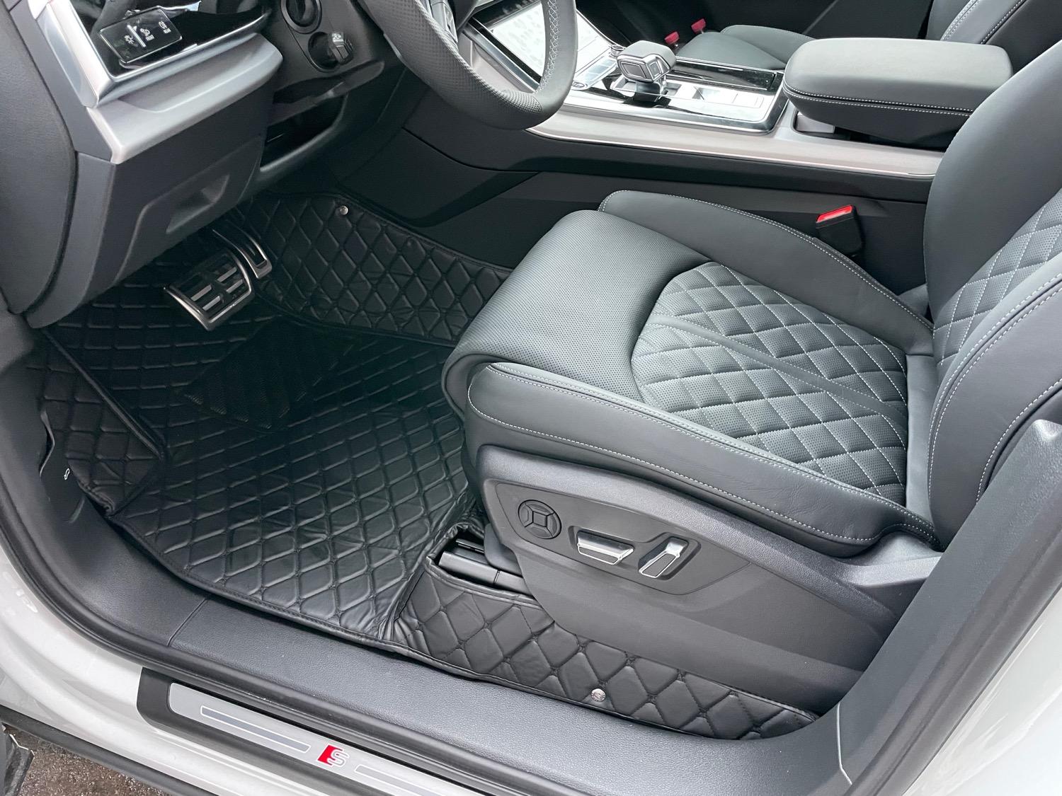 CARSTYLER® Fußmatten Geeignet Für Audi A7 C8 - Auswahl: Leder Schwarz Faden Schwarz