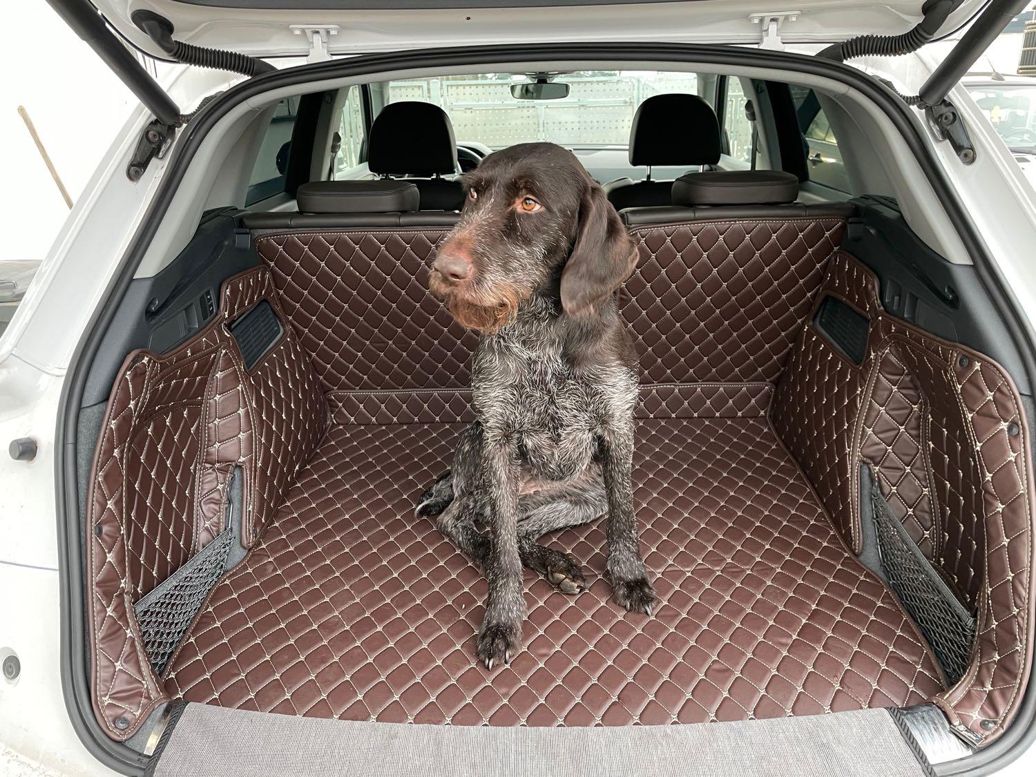 CARSTYLER®  Kofferraummatte Geeignet Für Mercedes Benz M Klasse GLE W166 Leder Caffee Braun Faden Braun