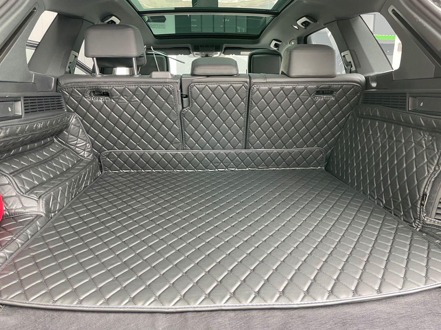 CARSTYLER®  Kofferraummatte Geeignet Für Ford Focus Kombi Leder Schwarz Faden Schwarz